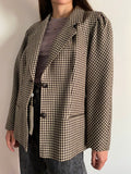 Blazer pied de poule con manica arricciata