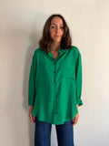 Camicia sartoriale pura seta verde