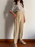 Pantalone taglio maschile beige chiaro