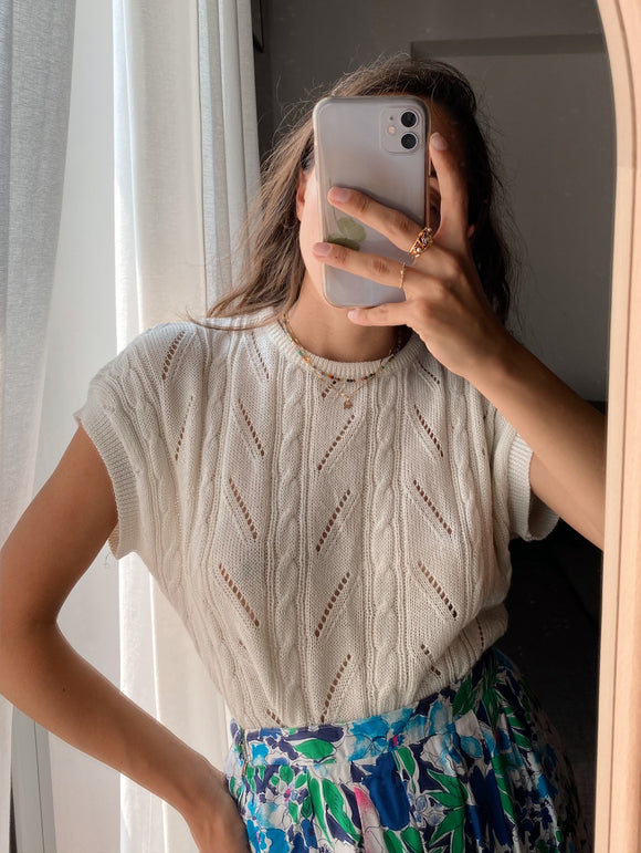 Maglia bianca traforata