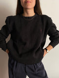 Maglione Ralph Lauren nero con stemma viola