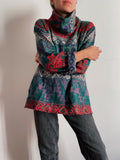 Maglione aztec collo alto multicolor