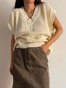Maxi gilet panna