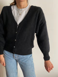 Cardigan nero con angora