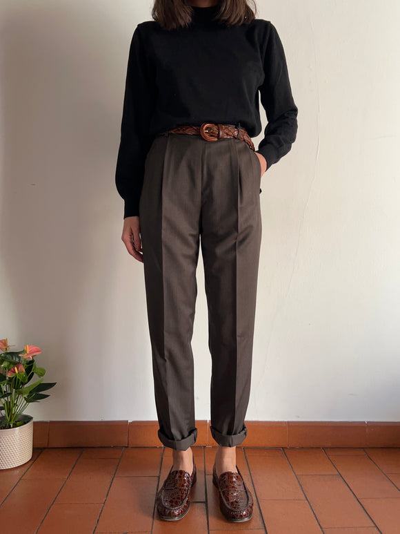 Pantalone di lana marrone