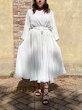 PRE ORDINE • Abito lungo con cintura crepe bianco