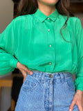 Camicia di seta verde