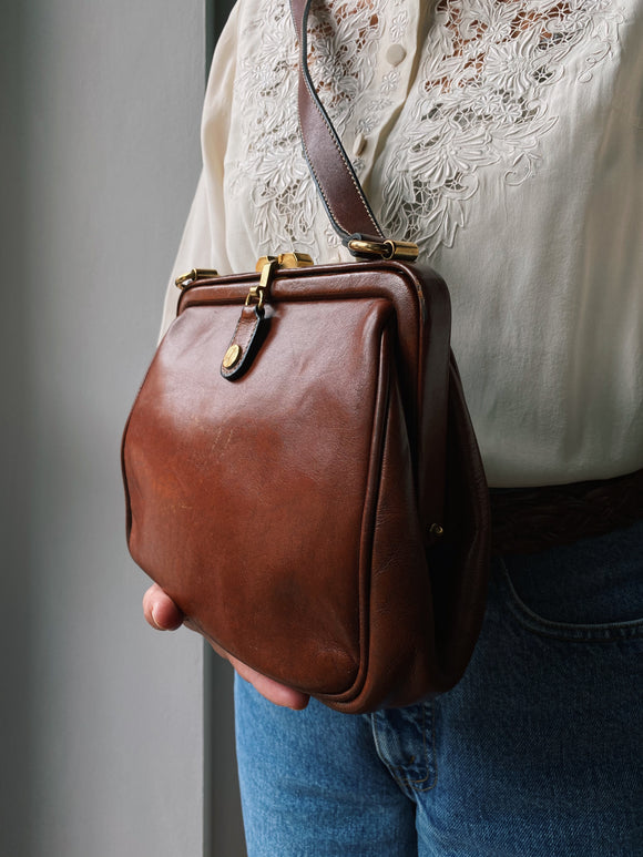 Borsa marrone a clip