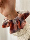Scrunchie tartan ruggine