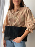 Maxi pochette nera con tracolla