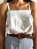 Top bianco di cotone