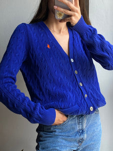 Cardigan Ralph Lauren intrecciato bluette