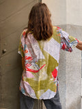 Camicia stampata verde oliva