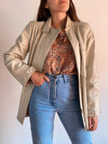 Giacca di pelle beige