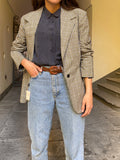 Blazer principe di Galles bianco-nero-oliva