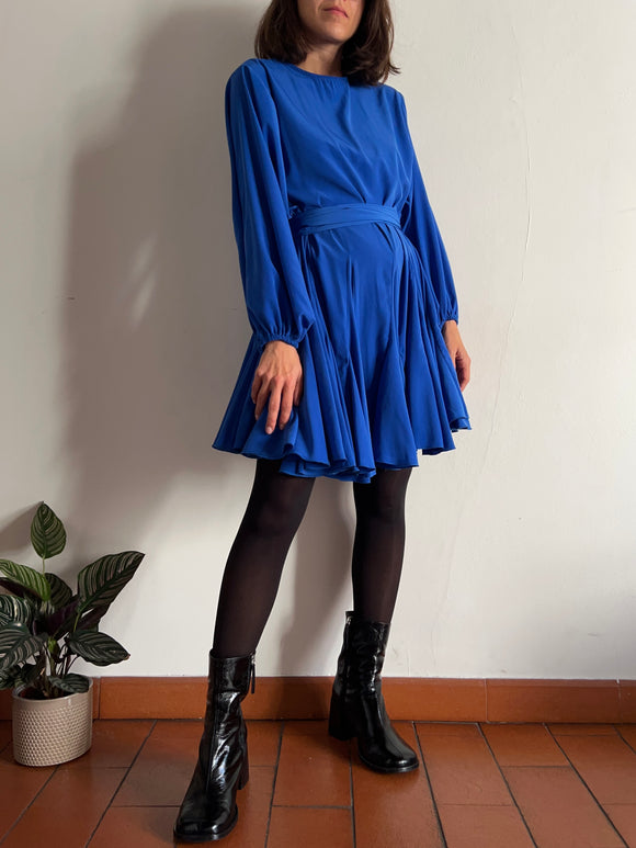 Abito con cintura bluette