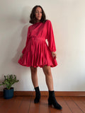 PRE ORDINE • Abito corto con cintura fuxia