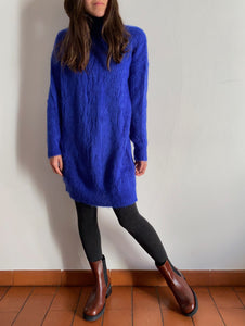 Maglione mohair dress blu-viola