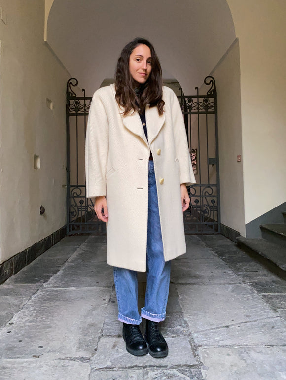 Cappotto panna striato