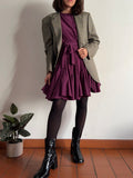 PRE ORDINE • Abito con cintura violetto