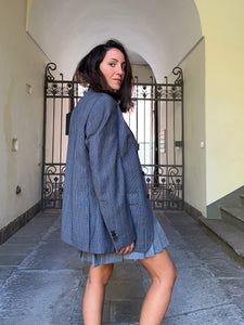 Blazer maschile principe di Galles blu