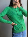 Cardigan Ralph Lauren intrecciato verdino