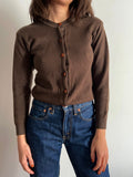 Cardigan marrone pura lana