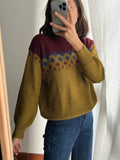 Maglione senape e bordeaux