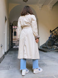 Trench beige double-face pied de poule colorato