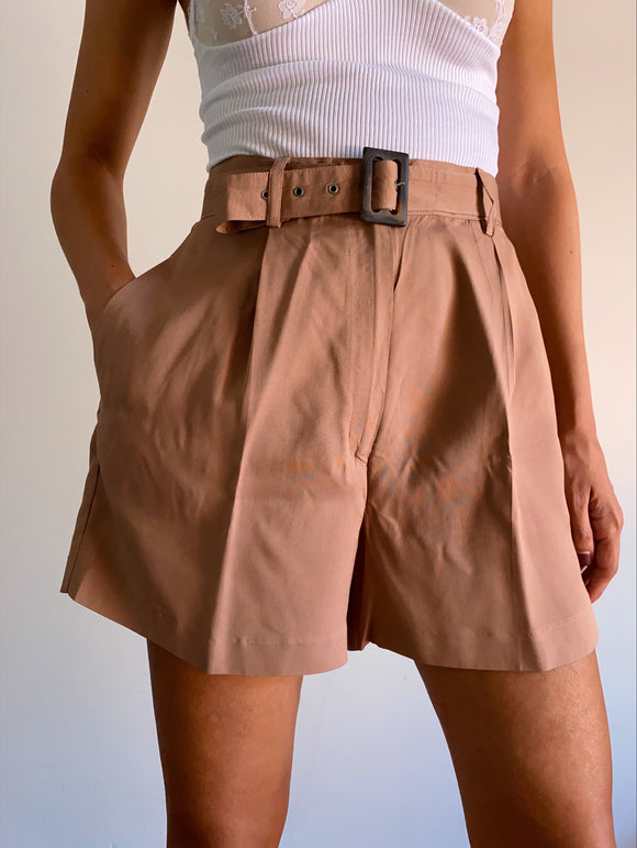 Pantaloncino stock Benetton marroncino con cintura