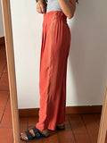 Pantalone corallo pura seta
