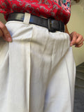 Pantaloni di seta color ghiaccio