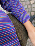 Camicia viola a righine colorate