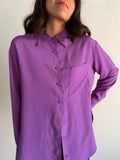 Camicia sartoriale pura seta violetta