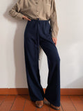 Pantaloni in maglia di lana blu