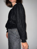 Maglione incrociato nero mohair