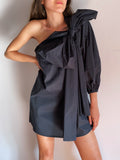 Abito maxi fiocco nero