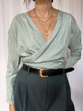 Camicia incrociata verde acqua