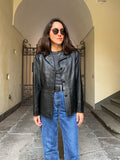 Blazer di pelle nero
