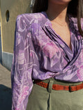 Camicia aperta lilla a fiori