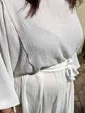 PRE ORDINE • Abito lungo con cintura crepe bianco
