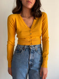 Cardigan corto giallo