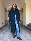 Cappotto petrolio lana e cachemire