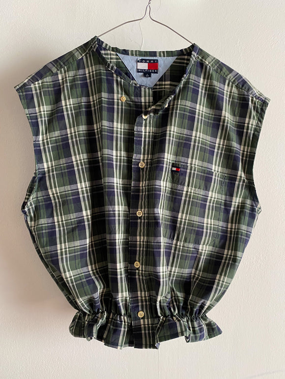 Camicia Gilbi estate a quadri blu e verdi