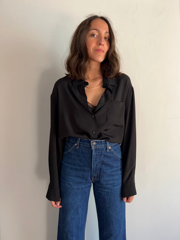 PRE ORDINE • Camicia sartoriale pura seta nera