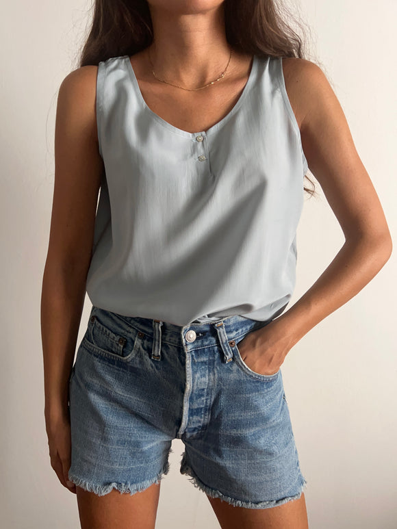 Top di seta azzurrino