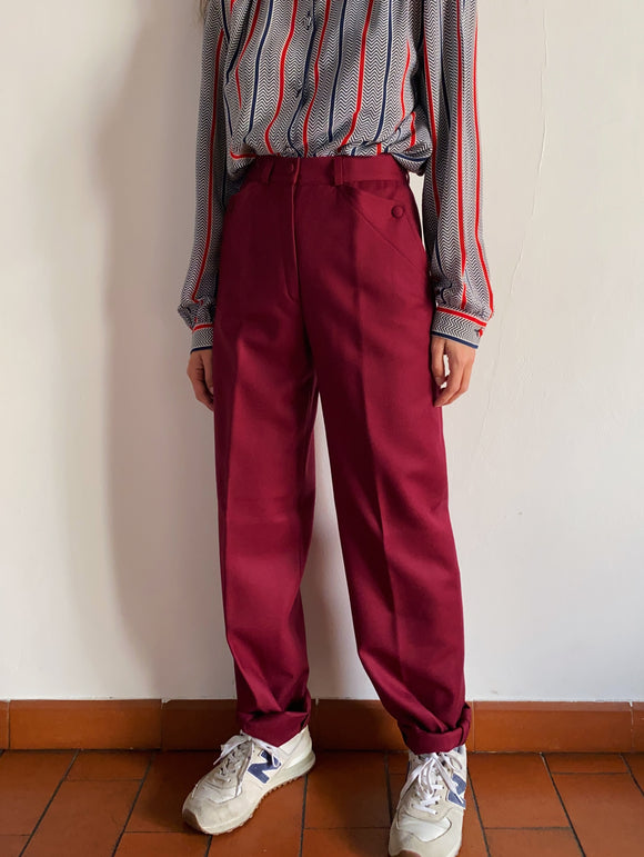 Pantaloni di lana bordeaux