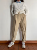 Pantaloni beige taglio maschile