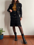 Completo nero bottoni oro