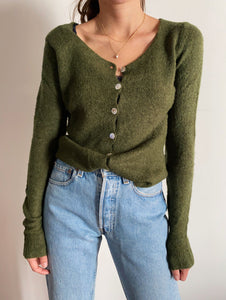 Cardigan verde mohair